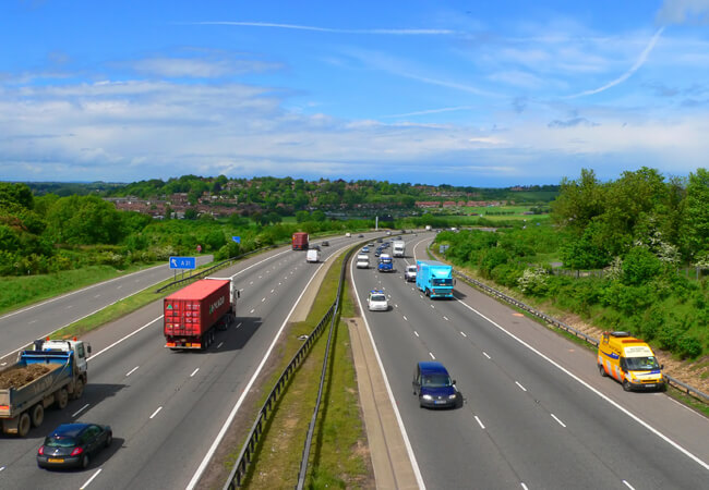 trucks on motorway