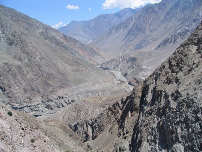 Karakoram Highway connecting China and Pakistan.