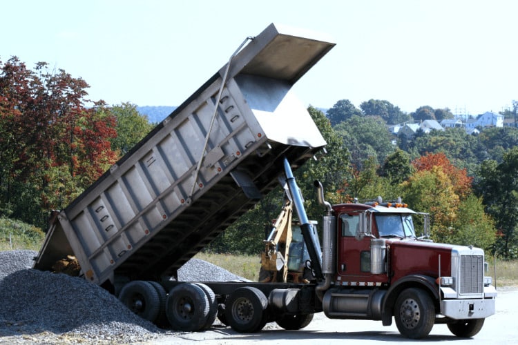 dump truck at work