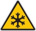 icy road sign