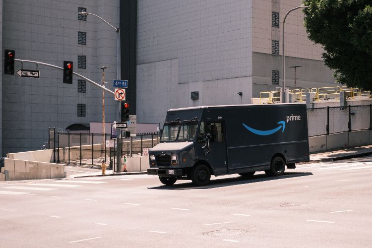 brown amazon prime truck