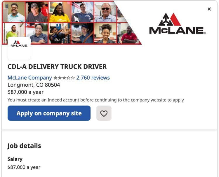cdl a truck driver job posting