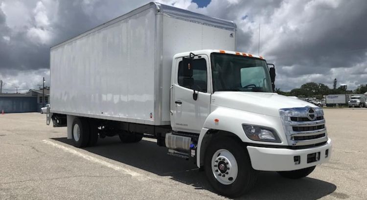 white straight truck