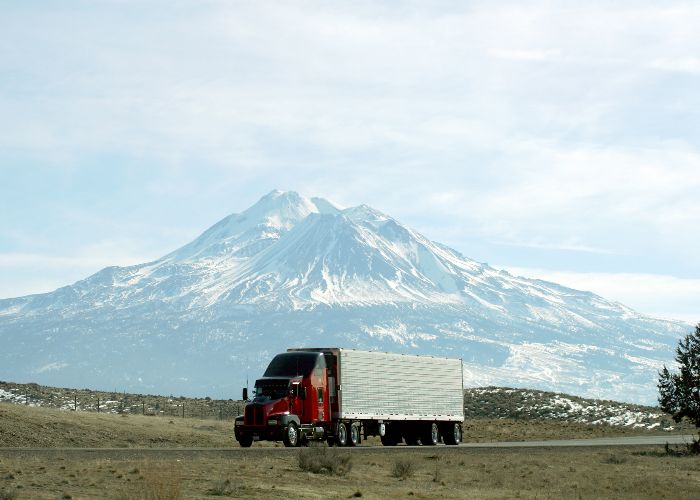 semi truck mount shasta california